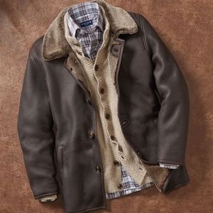 Peter Millar Cortina Leather & Shearling Fur Coat